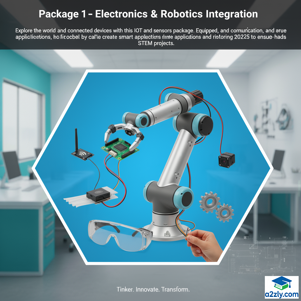 Electronics and robotics components including microcontrollers, sensors, and circuit boards for integration projects