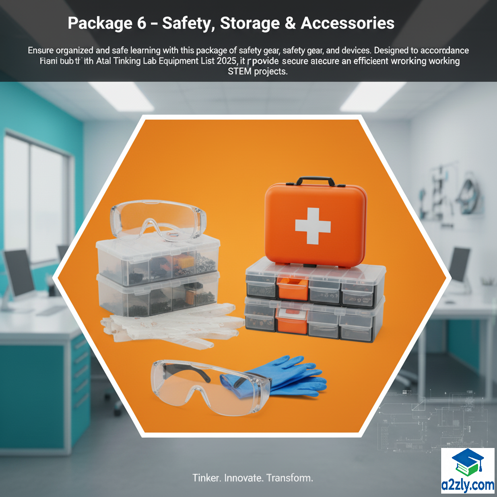 Safety and storage equipment in Atal Tinkering Lab Equipment List 2025
