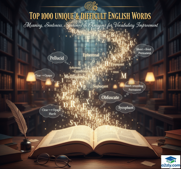 Top 1000 Difficult English Words with Meaning