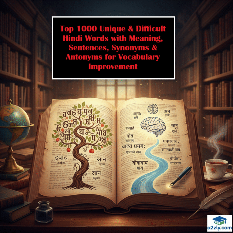 Top 1000 Difficult Hindi Words with Meaning