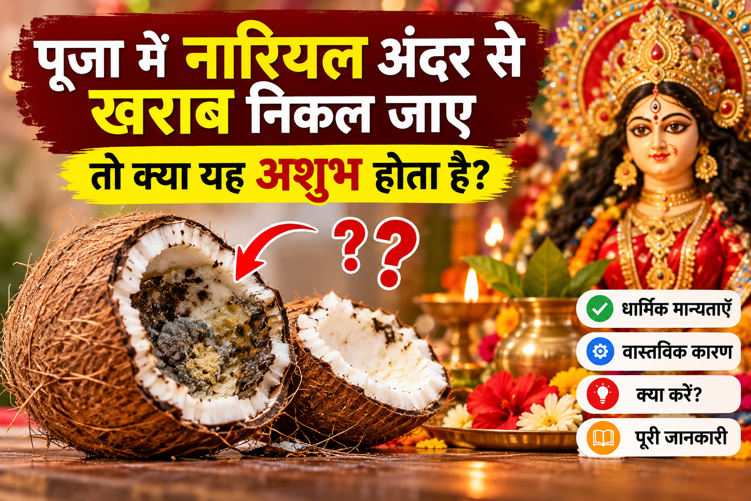 पूजा में नारियल खराब निकलना